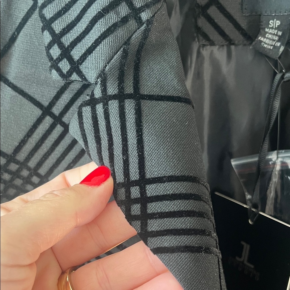 Jules & Leopold Studio Black Velvet Grid Plaid Blazer Jacket Small preppy - Picture 3 of 11